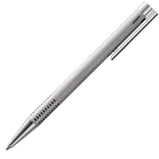Brushed Stainless Steel Logo Ballpoint Pen