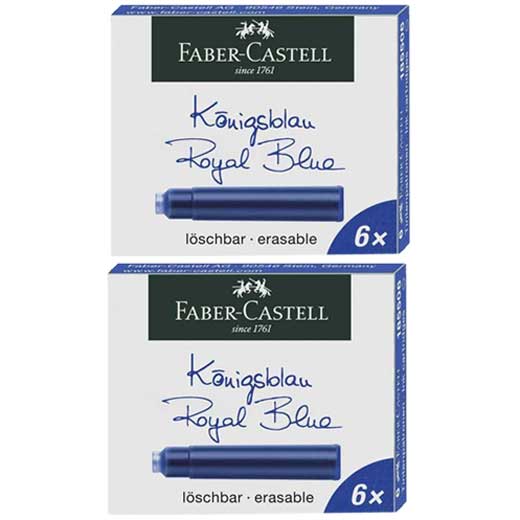 Royal Blue Erasable Ink Cartridges, 2 x Pack of 6