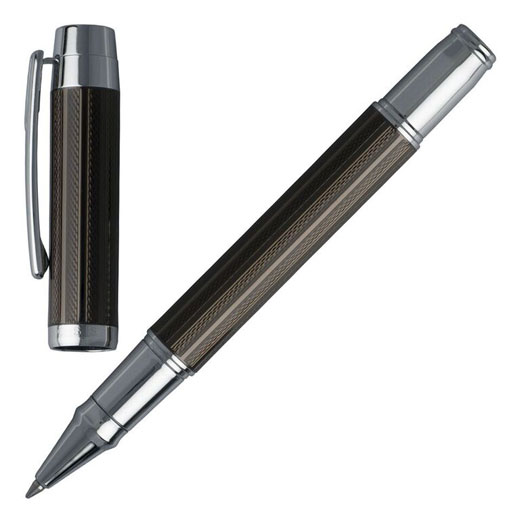 Bold Dark Chrome-Plated Rollerball Pen