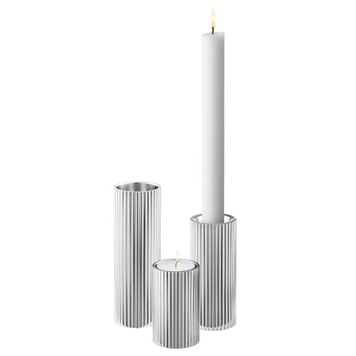 Stainless Steel Bernadotte Set of 3 Tealight & Candle Holders