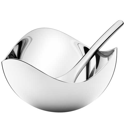 Stainless Steel Bloom Salt Cellar with Spoon