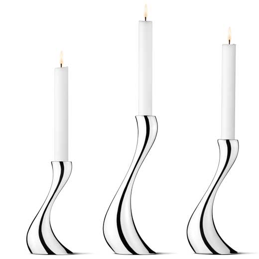Stainless Steel Cobra Set of 3 Candle Holders