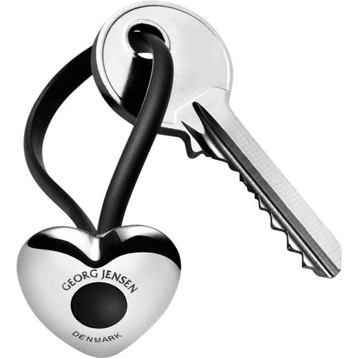 Stainless Steel & Polyurethane Heart Keyring