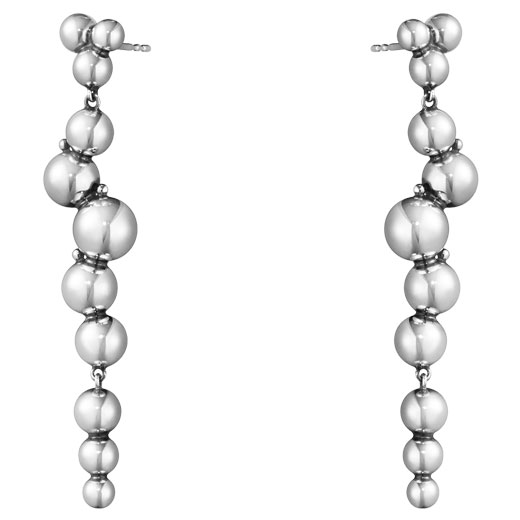Oxidised Sterling Silver Moonlight Grapes Large Drop Earrings