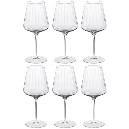 Crystal Set of 6 Bernadotte Red Wine Glasses