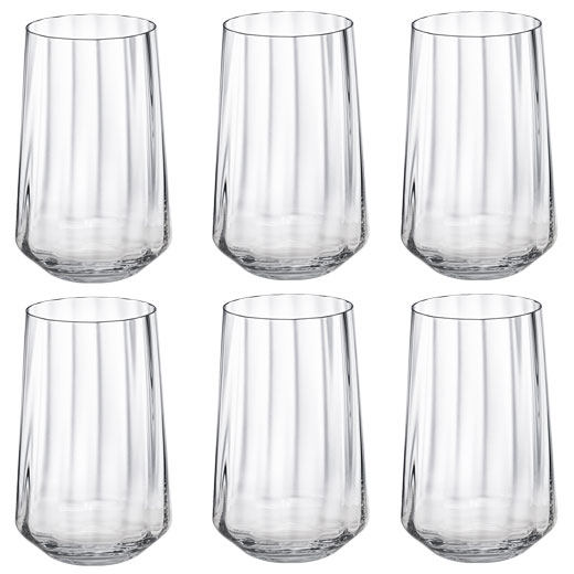 Crystal Set of 6 Bernadotte Tall Tumbler Glasses