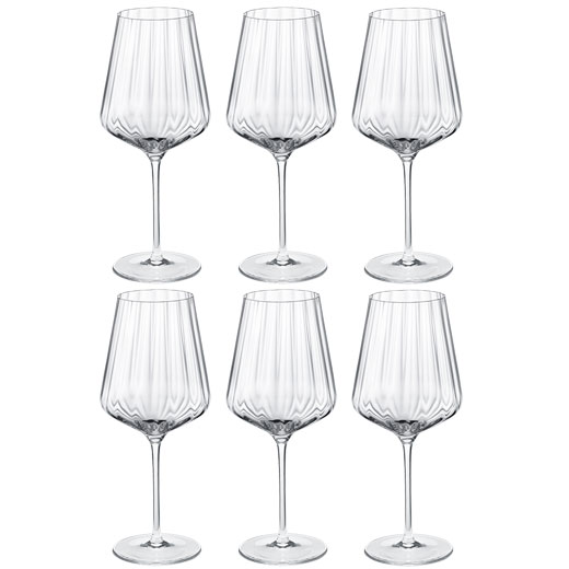 Crystal Set of 6 Bernadotte White Wine Glasses