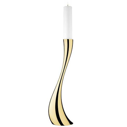 18 kt. Gold-Plated Stainless Steel Cobra Large Floor Candle Holder