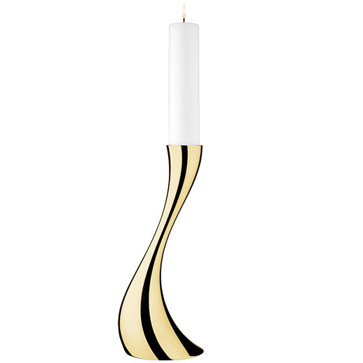 18 kt. Gold-Plated Stainless Steel Cobra Small Floor Candle Holder