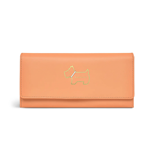 Heritage Dog Outline Matinee Leather Purse In Light Orange