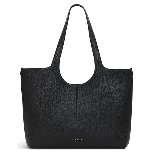 Hillgate Place Black Leather Large Tote Bag