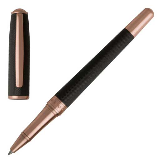 Essential Black and Rose Gold Rollerball Pen