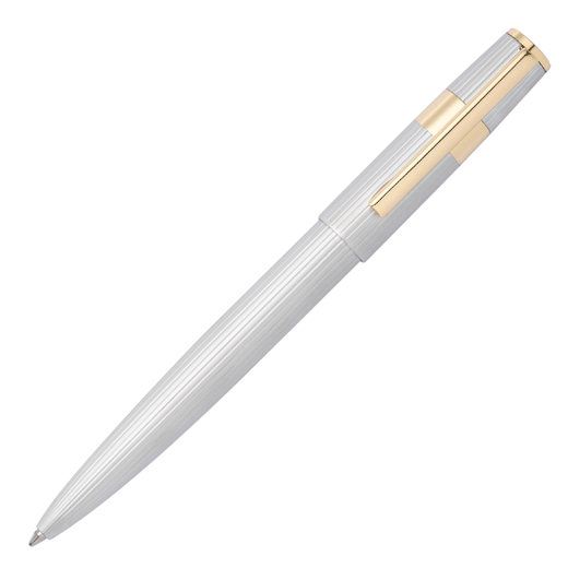 Gear Pinstripe Ballpoint Pen Silver & Gold