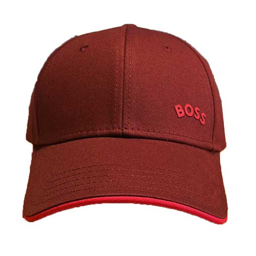 Burgundy Adjustable Cap with Contrast Logo & Tipping