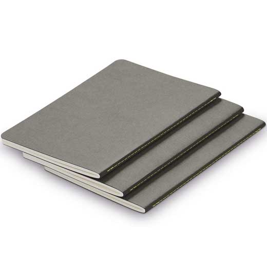 Grey A5 Softcover Set of 3 Paper Booklets