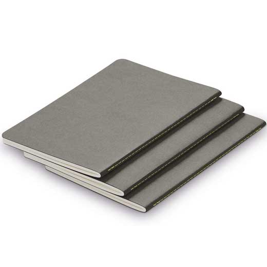 Grey A6 Softcover Set of 3 Paper Booklets