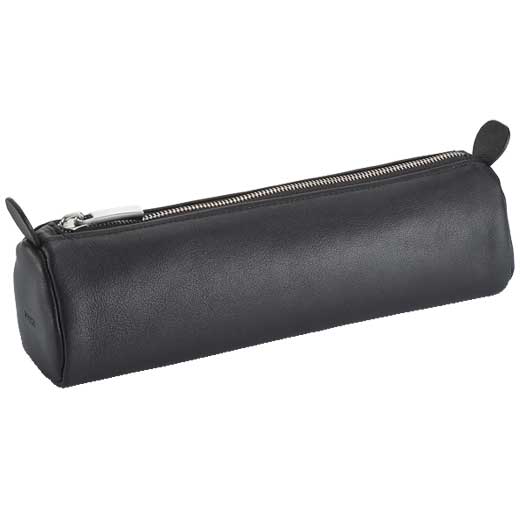 A 404 Black Leather Round Pen Case