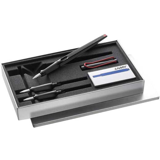 Joy AL Glossy Black Calligraphy Fountain Pen Set