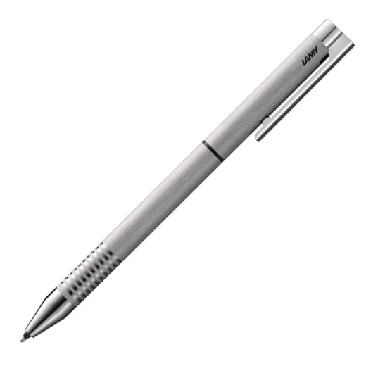 Logo Brushed Stainless Steel Twin Pen