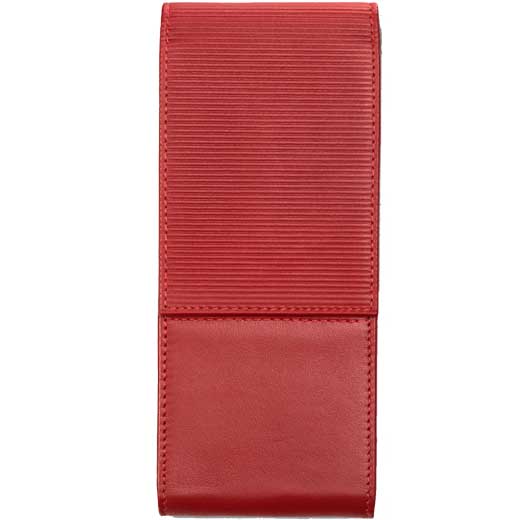 A 316 Red Nappa Leather 3 Pen Pouch