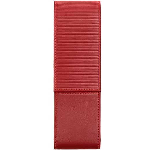 A 315 Red Nappa Leather 2 Pen Pouch