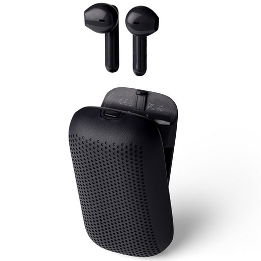 2-in-1 Black Wireless Speakerbuds