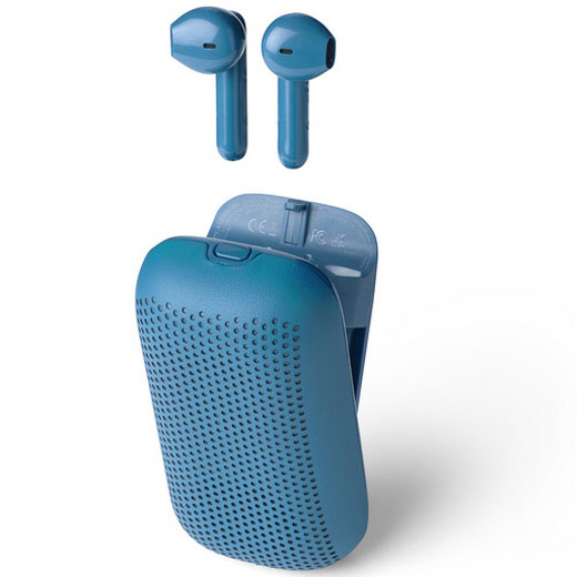 2-in-1 Blue Wireless Speakerbuds