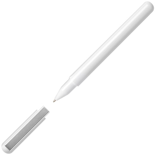 Glossy White C-Pen Ballpoint with Flash Memory