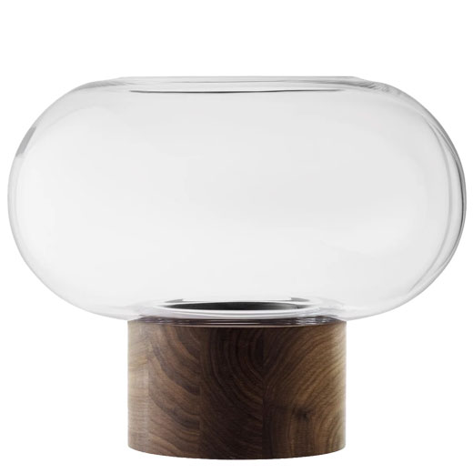 Select Oblate XL Vase/Lantern with Walnut Base