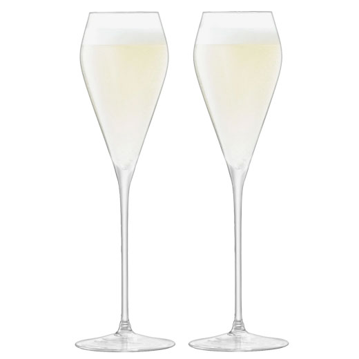 Champagne Flute x 2 6oz, Clear, Moya