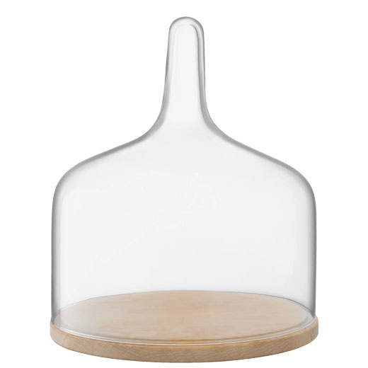 Signature Cloche Large Dome with Oak Base