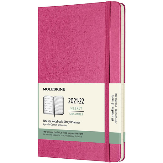  A5 18-Month Hard Cover Pink 2021-2022 Weekly Planner