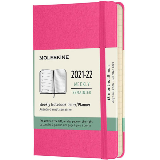 Pocket 18-Month Hard Cover Pink 2021-2022 Weekly Planner