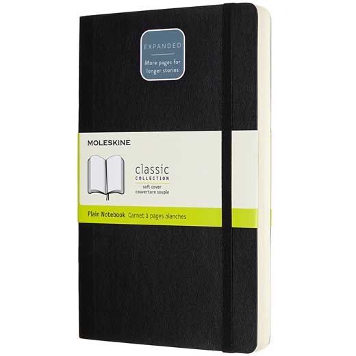 A5 Soft Cover Black Classic Plain Notebook