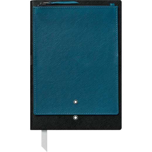 Black #146 Fine Stationery Notebook with Petrol Blue Pocket
