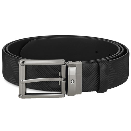 Black Reversible Extreme 3.0 Rectangular Ruthenium Pin Buckle Belt