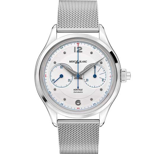 Silver Heritage Monopusher Chronograph Steel Watch 