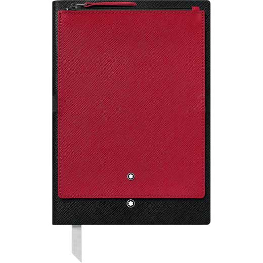Black #146 Fine Stationery Notebook with Red Pocket