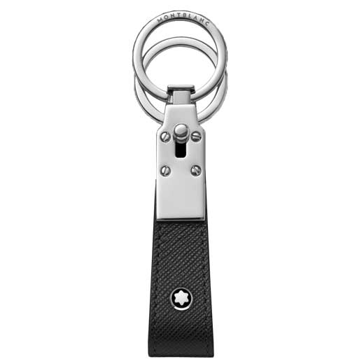 Sartorial Black Leather Key Fob with Loop