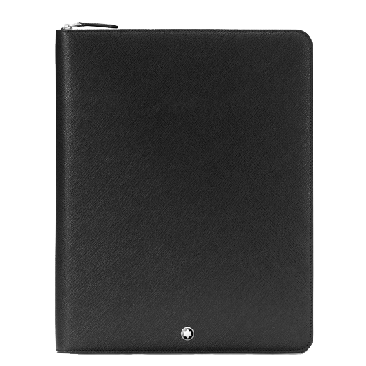 Sartorial Notepad Holder Zip Around Black Saffiano Leather