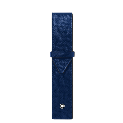 Sartorial Pen Pouch In Blue Grain Leather