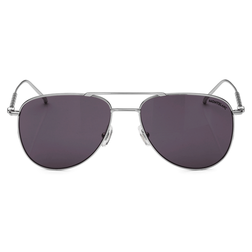 Squared Sunglasses with Silver-Coloured Metal Frame