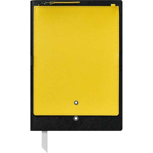 Black #146 Fine Stationery Notebook with Yellow Pocket