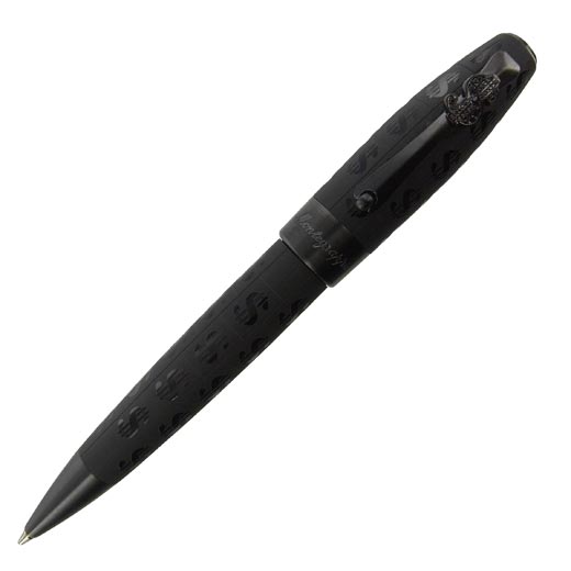 Ca$h Ballpoint Pen in Black with Ruthenium Trim