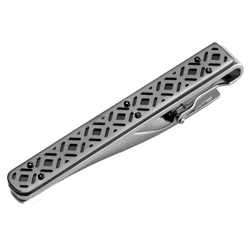 Filigree Tie Bar in Gun Metal Grey