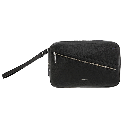 Neo Capsule Grained Black Leather Pouch Small
