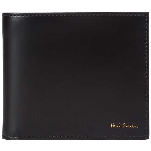 Black 4CC Wallet with Signature Stripe Grosgrain Interior