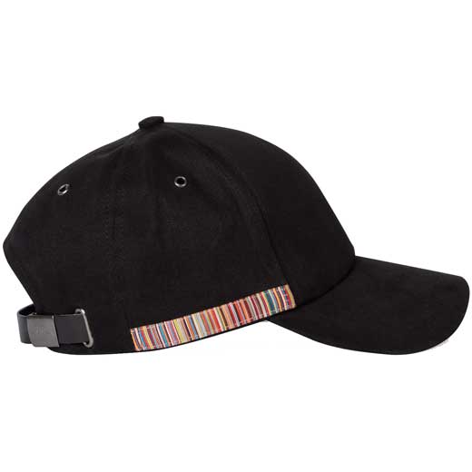 Signature Stripe Trim Black Baseball Cap