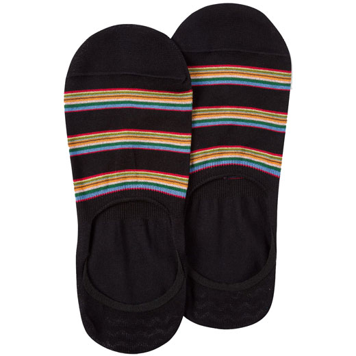 Black Multi-Stripe 'No Show' Socks