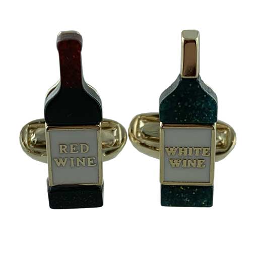 Red & White Wine Bottle Cufflinks